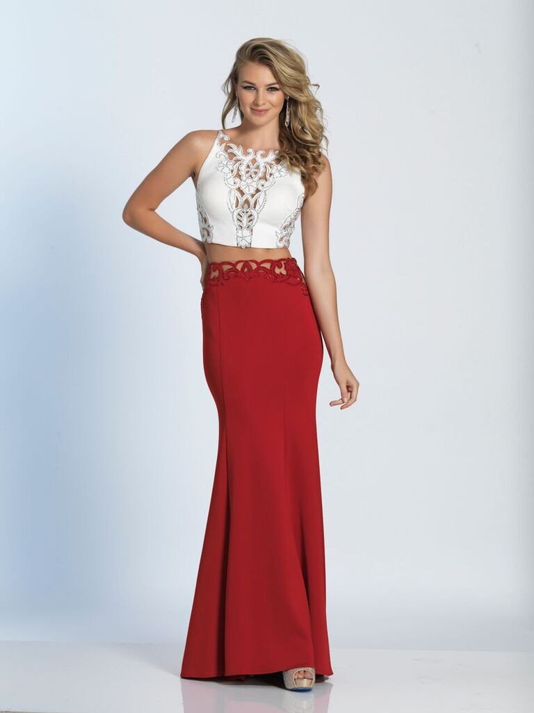 Prom lace satin mermaid trumpet long dress