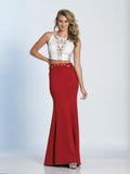 Prom lace satin mermaid trumpet long dress