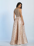 Prom lace satin long dress