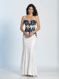 Prom lace satin mermaid trumpet long dress
