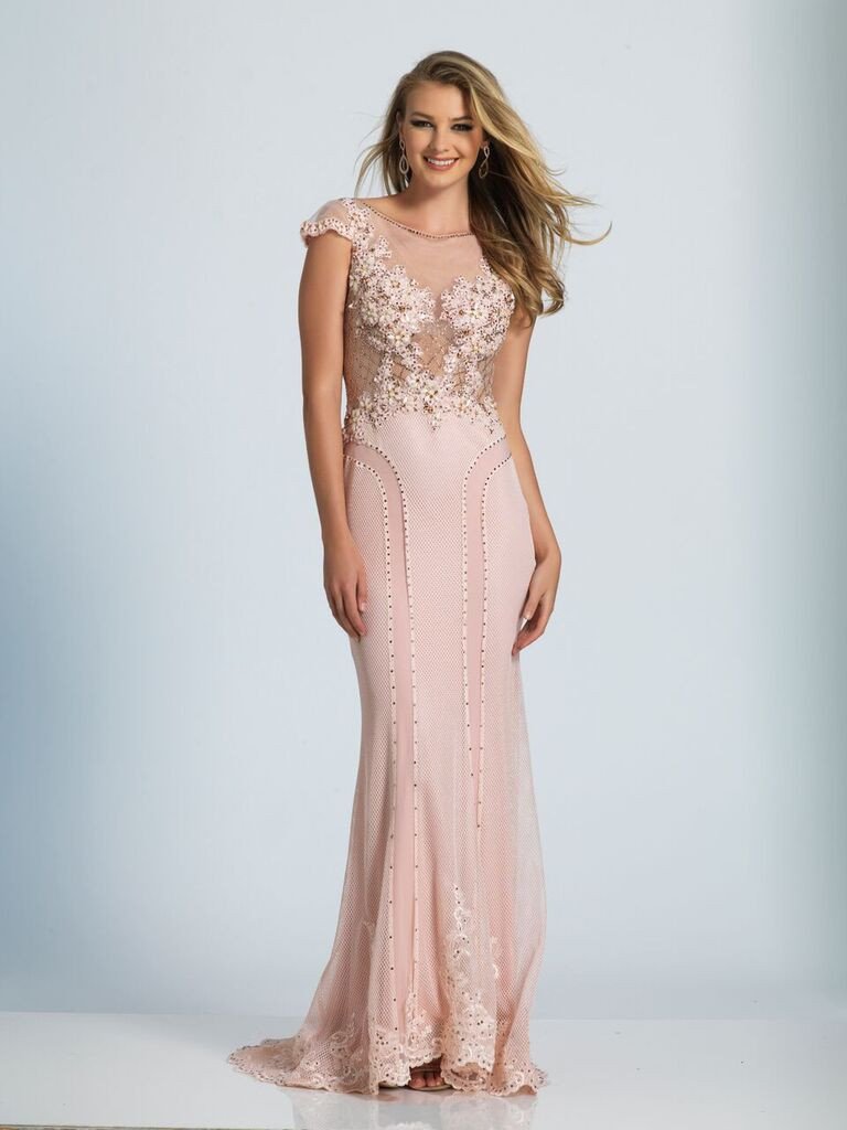 Prom lace satin mermaid trumpet long dress