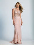 Prom lace satin mermaid trumpet long dress