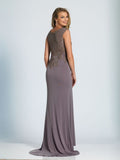 Prom lace satin mermaid trumpet long dress
