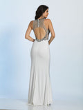 Prom lace satin mermaid trumpet long dress