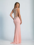 Prom lace satin mermaid trumpet long dress