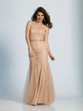 Prom lace satin mermaid trumpet long dress