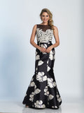 Prom lace satin mermaid trumpet long dress