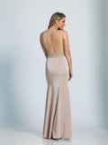 Prom lace satin mermaid trumpet long dress