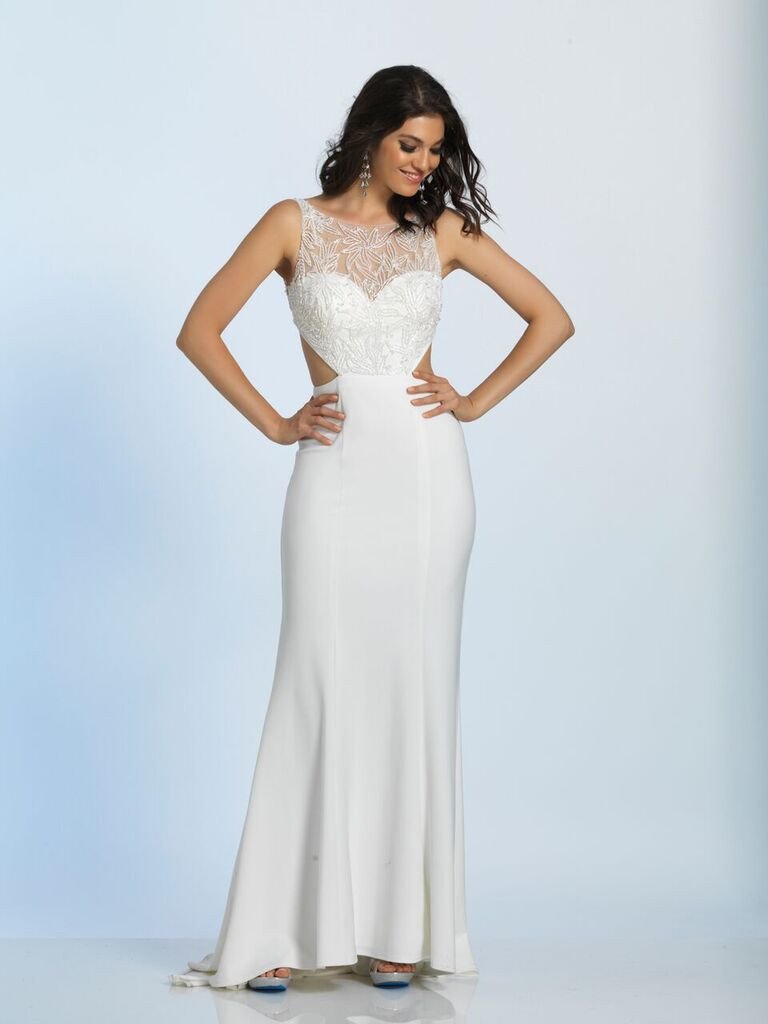 Wedding lace satin mermaid trumpet long dress