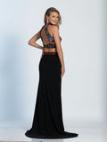 Prom lace satin mermaid trumpet long dress