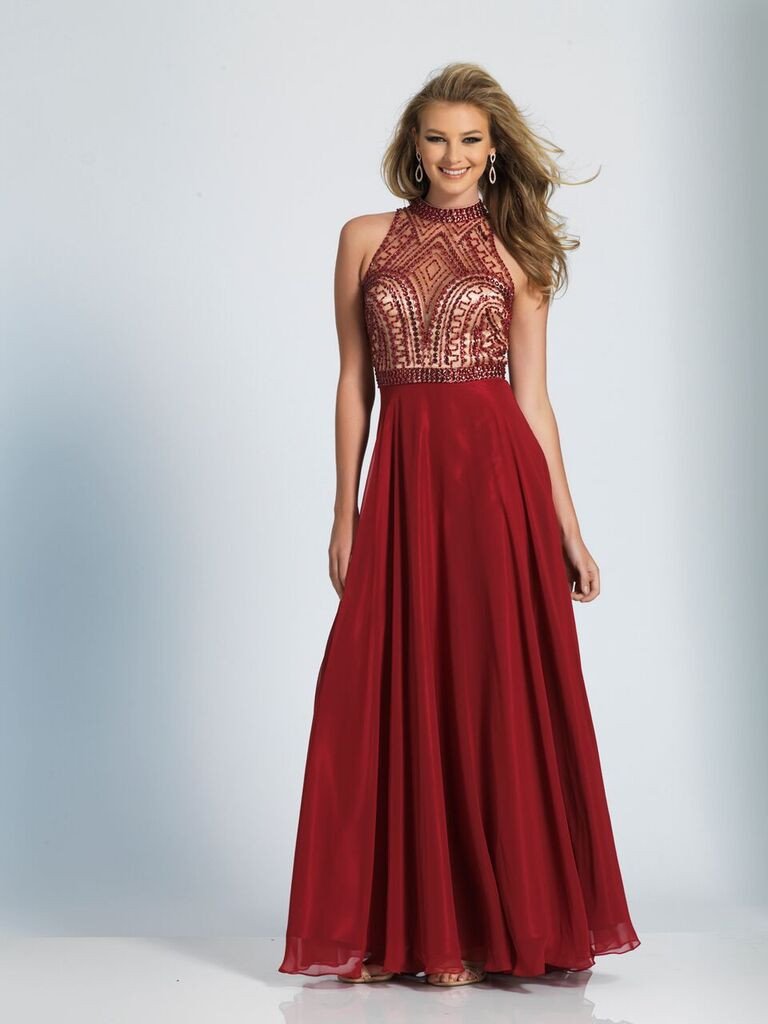 Prom lace satin long dress