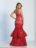 Prom lace satin mermaid trumpet long dress