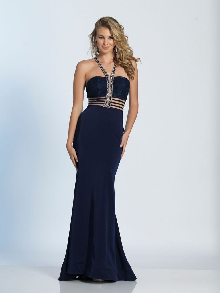 Prom lace satin mermaid trumpet long dress