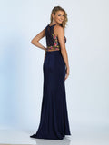 Prom lace satin mermaid trumpet long dress