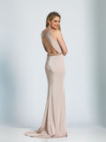 Prom lace satin mermaid trumpet long dress