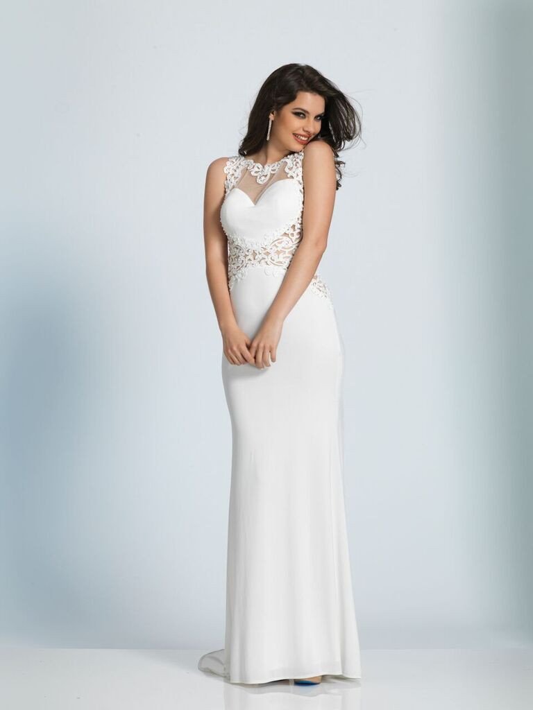 Prom lace satin mermaid trumpet long dress