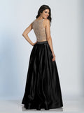 Prom lace satin long dress