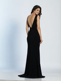 Prom lace satin mermaid trumpet long dress