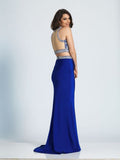 Prom lace satin mermaid trumpet long dress