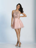 Dave & Johnny  lace short prom homecoming cocktail dress