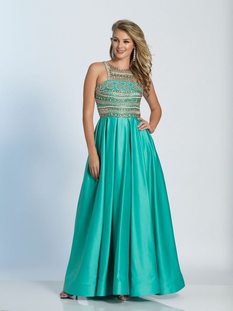 Prom lace satin long dress