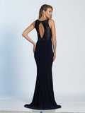 Prom lace satin mermaid trumpet long dress