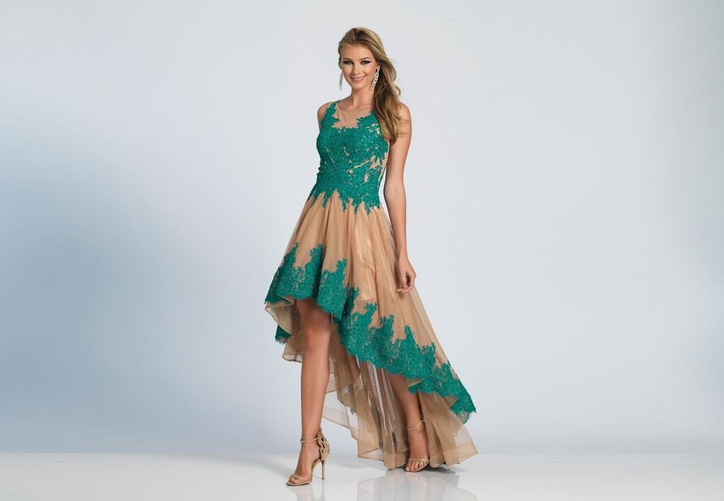 Prom lace HIGH LOW long dress