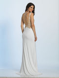 Prom lace satin mermaid trumpet long dress