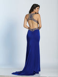 Prom lace satin mermaid trumpet long dress