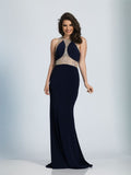 Prom lace satin mermaid trumpet long dress