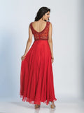 Prom lace satin mermaid trumpet long dress