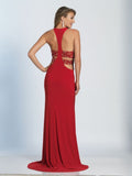 Prom lace satin mermaid trumpet long dress