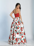 Prom lace satin mermaid trumpet long dress