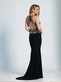 Prom lace satin mermaid trumpet long dress