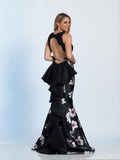 Prom lace satin mermaid trumpet long dress