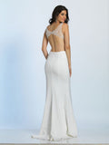 Wedding lace satin mermaid trumpet long dress