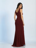 Prom lace satin mermaid trumpet long dress