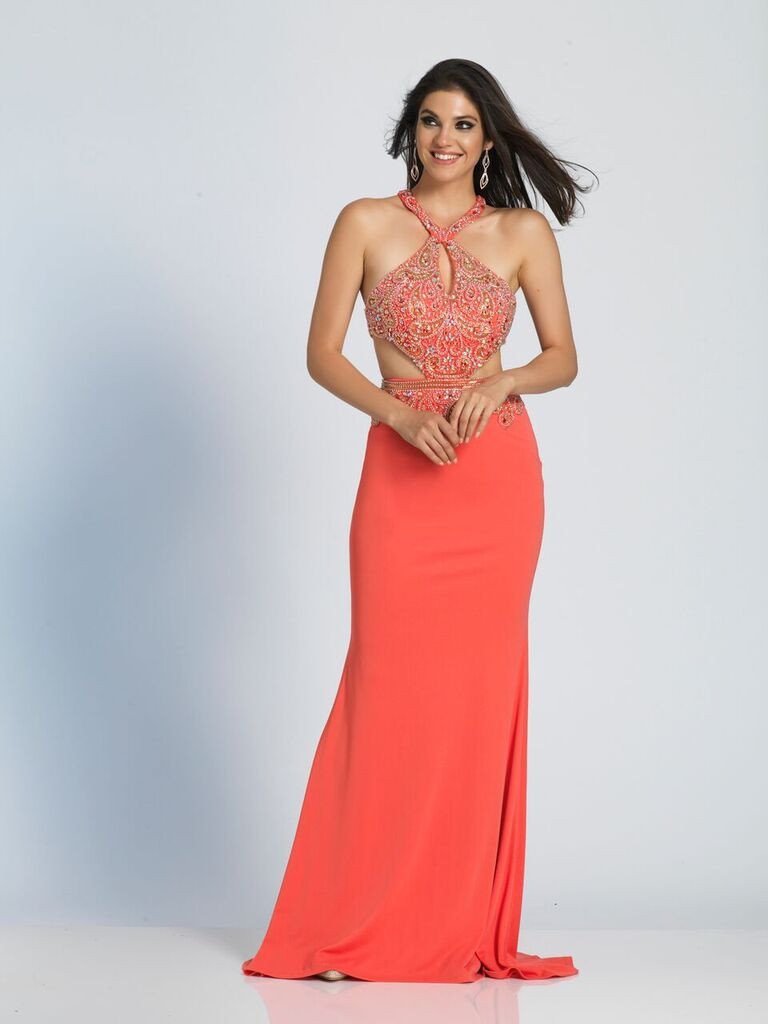 Prom lace satin mermaid trumpet long dress