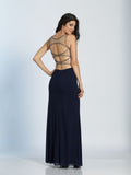 Prom lace satin mermaid trumpet long dress
