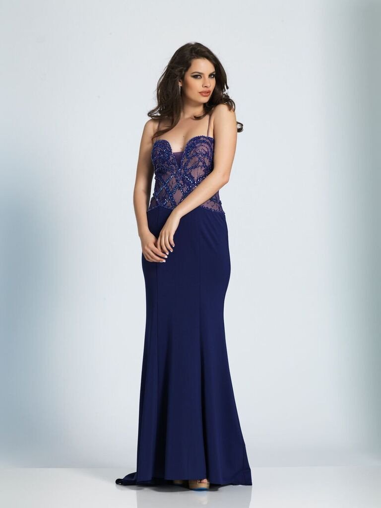 Prom lace satin mermaid trumpet long dress