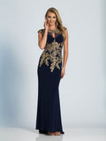Prom lace satin mermaid trumpet long dress