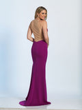 Prom lace satin mermaid trumpet long dress