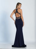Prom lace satin mermaid trumpet long dress