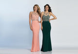 Prom lace satin mermaid trumpet long dress