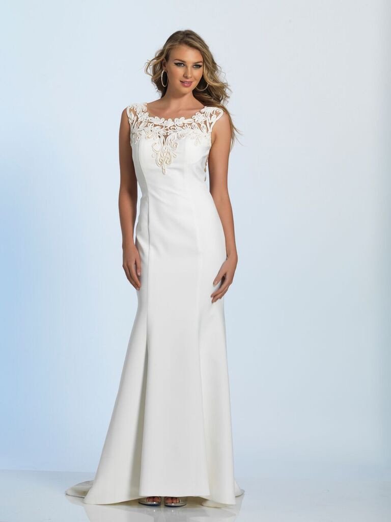 Wedding lace satin mermaid trumpet long dress