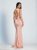 Prom lace satin mermaid trumpet long dress