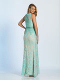 Prom lace satin mermaid trumpet long dress