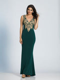 Prom lace satin mermaid trumpet long dress