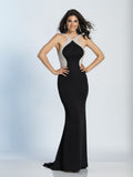 Prom lace satin mermaid trumpet long dress
