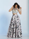 Prom lace satin long dress